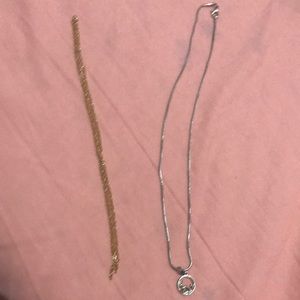 Gold necklace & slice mermaid necklace